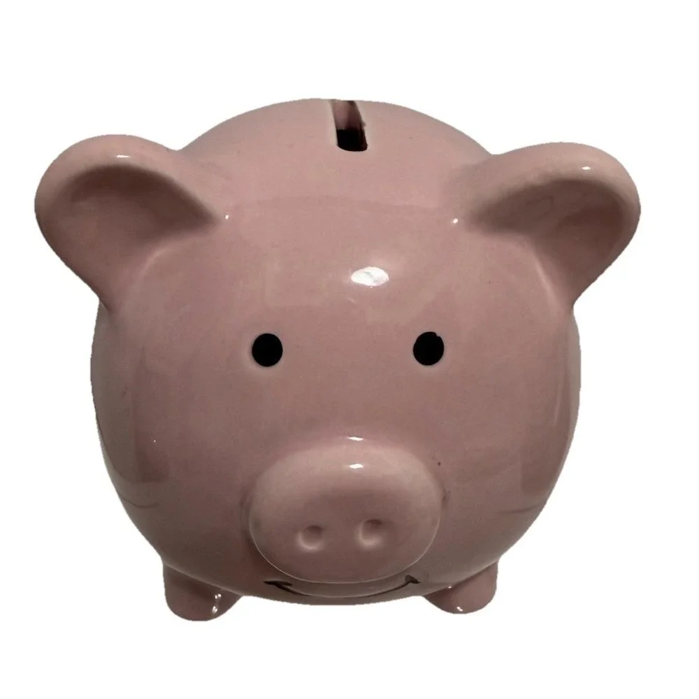 Cute Pink‎ Ceramic Piggy Bank Small Coin Bank Classic Pig Money Box